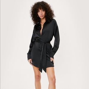 Nasty gal satin tie mini dress